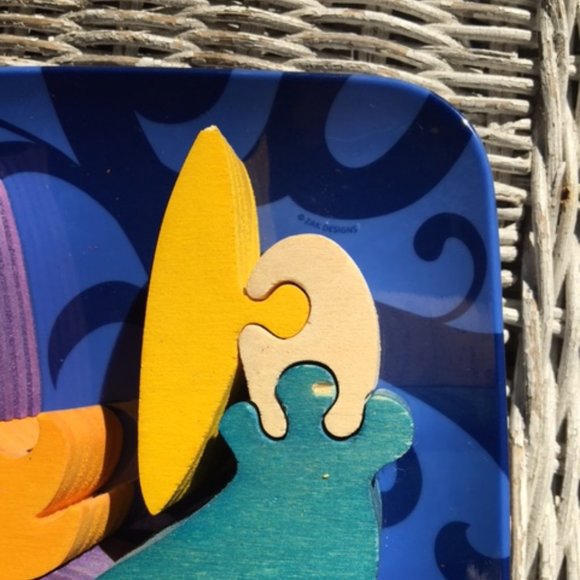 EUC, Hand scrolled & painted, wooden clown puzzle - Picture 3 of 6